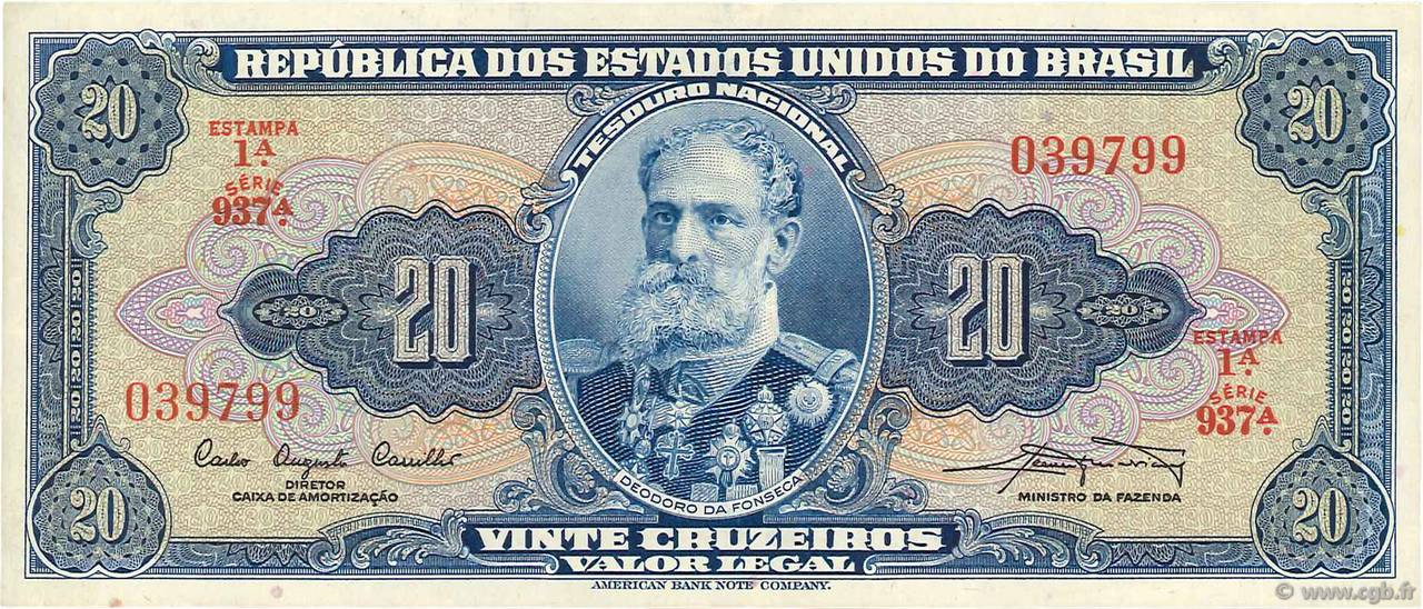 20 Cruzeiros BRASIL  1961 P.168a EBC