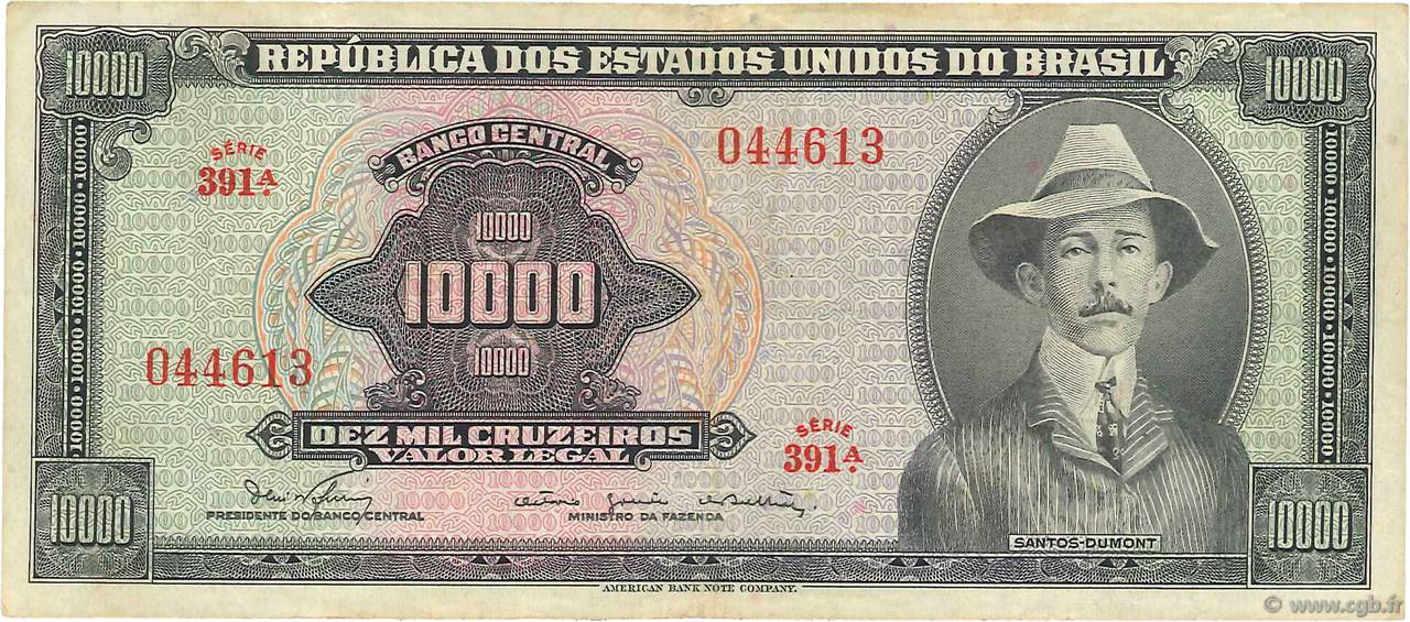 10000 Cruzeiros BRASILE  1966 P.182Ba BB