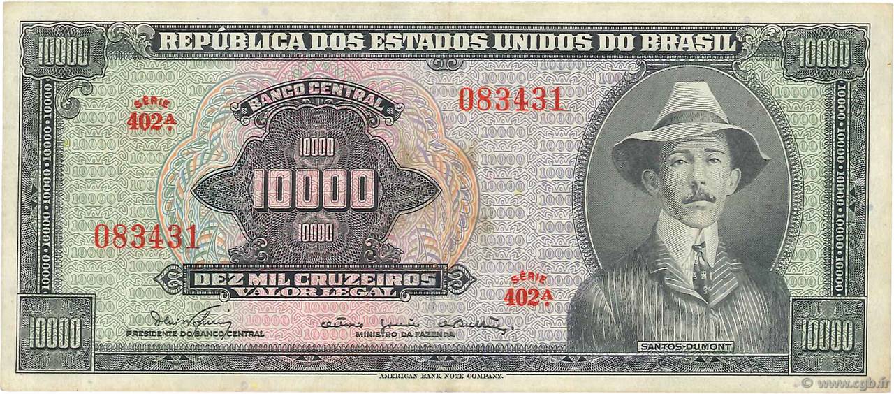 10000 Cruzeiros BRASILIEN  1966 P.182Ba SS