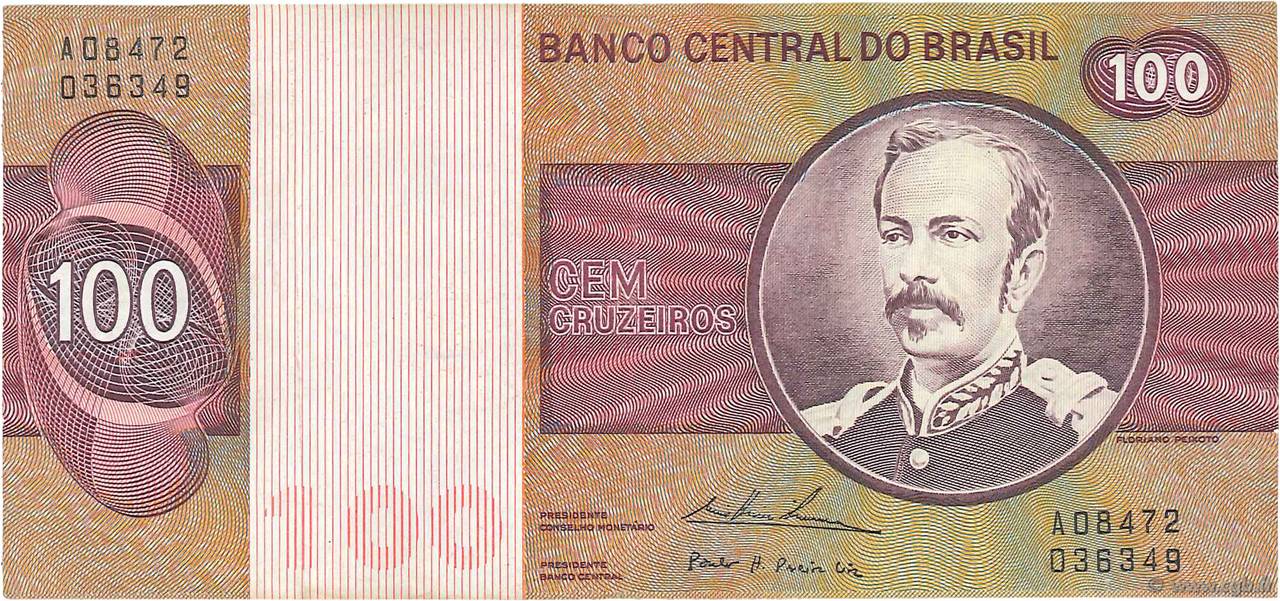 100 Cruzeiros BRAZIL  1974 P.195Aa VF