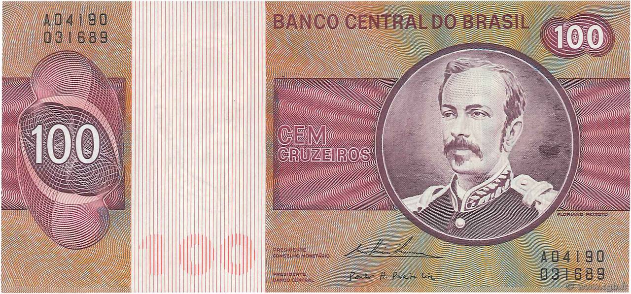 100 Cruzeiros BRASILIEN  1974 P.195Aa fST+