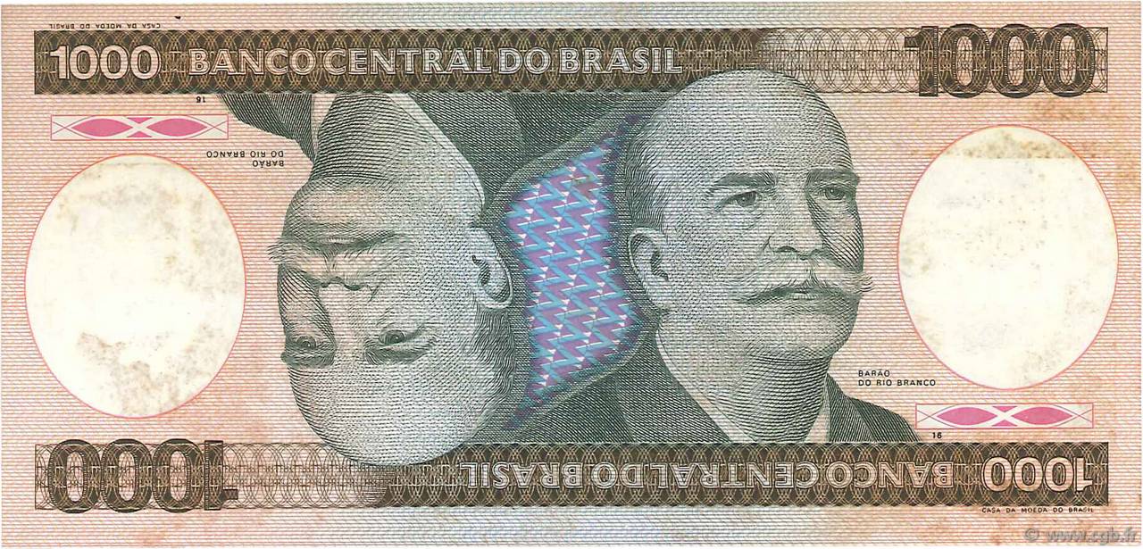 1000 Cruzeiros BRASILIEN  1984 P.201b SS