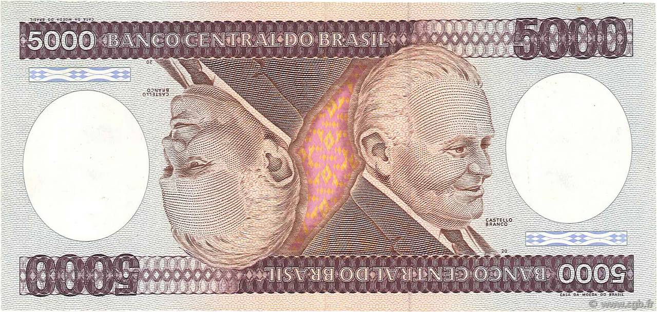 5000 Cruzeiros BRASILIEN  1981 P.202a fVZ