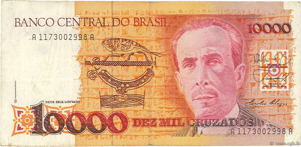 10000 Cruzados BRASILE  1989 P.215a q.BB