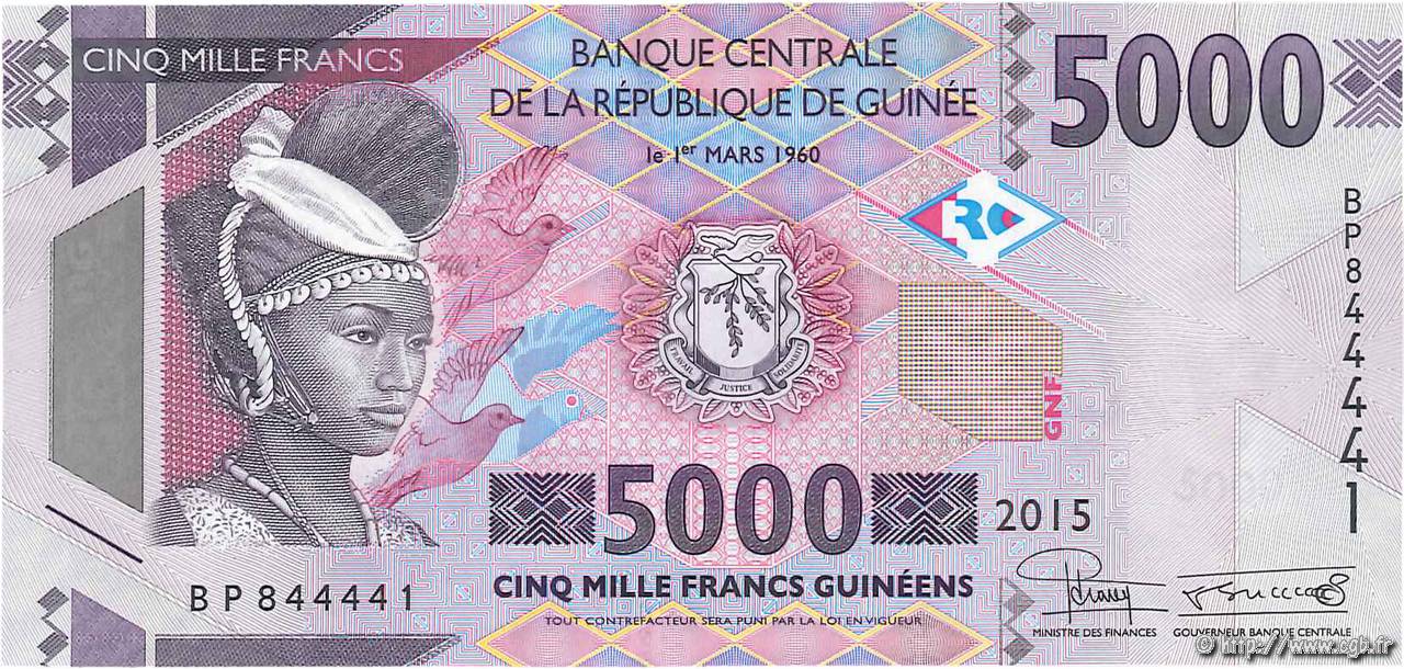 5000 Francs  GUINEA  2015 P.49 FDC