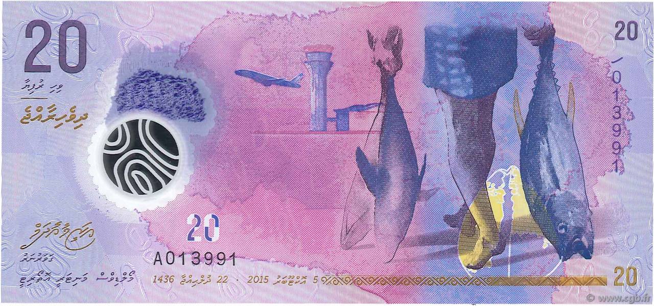 20 Rufiyaa MALDIVES ISLANDS  2015 P.27 UNC