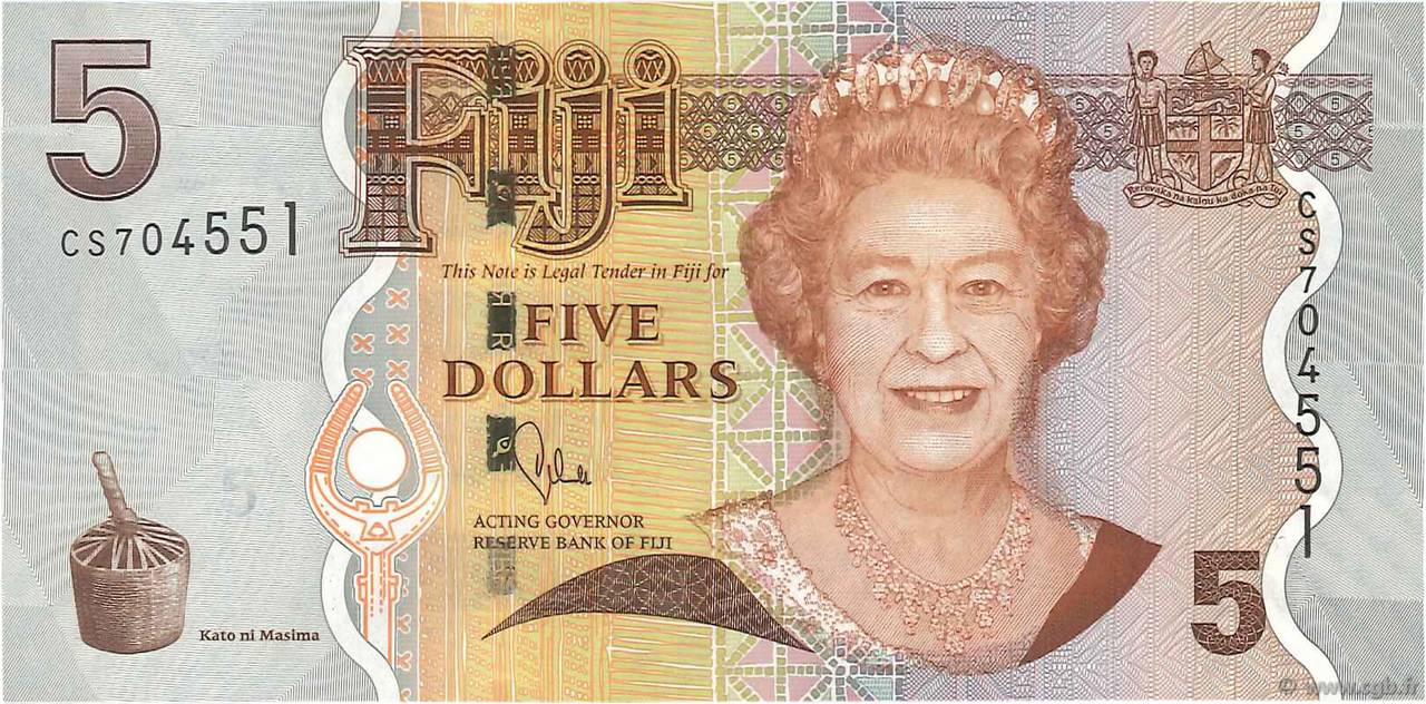 5 Dollars FIDJI  2013 P.110b pr.NEUF