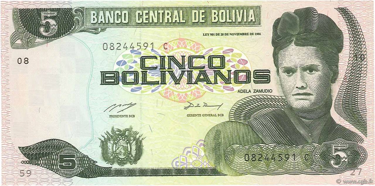 5 Bolivianos BOLIVIA  1993 P.209 FDC