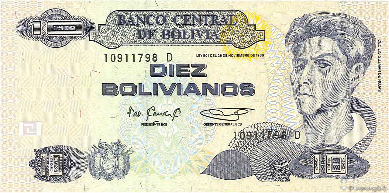 10 Bolivianos BOLIVIA  1995 P.218 UNC