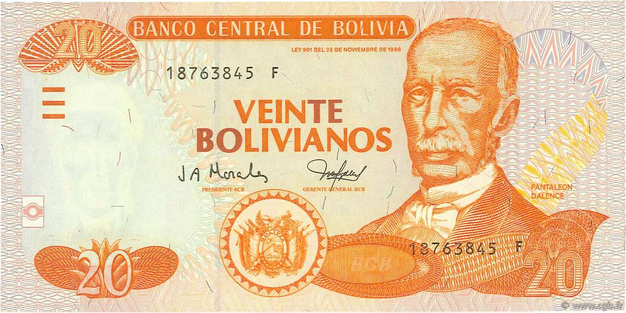 20 Bolivianos BOLIVIEN  2001 P.224 ST
