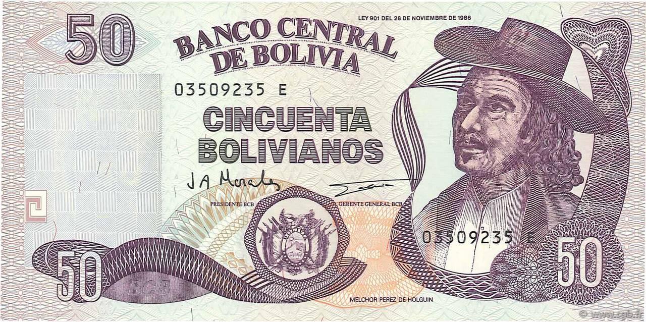 50 Bolivianos BOLIVIEN  1997 P.206b ST