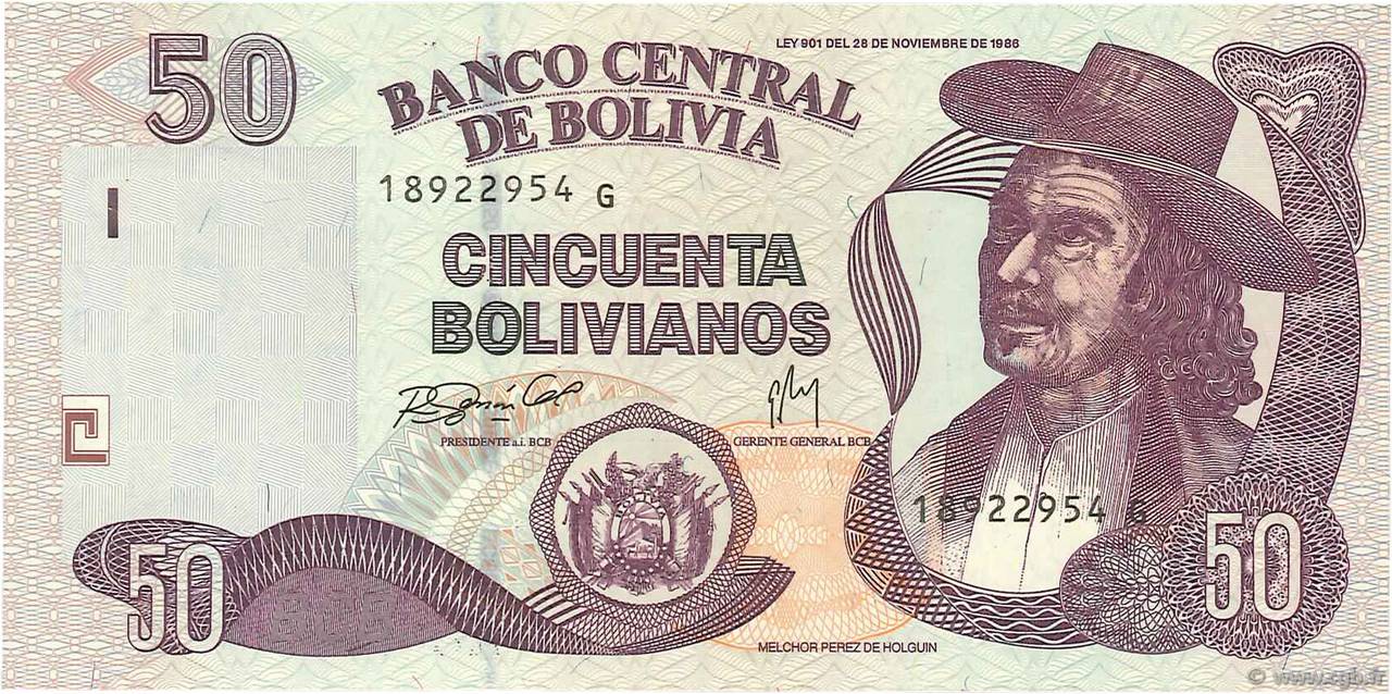 50 Bolivianos BOLIVIEN  2005 P.230 fST+