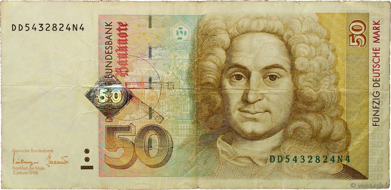 50 Deutsche Mark GERMAN FEDERAL REPUBLIC  1996 P.45 S