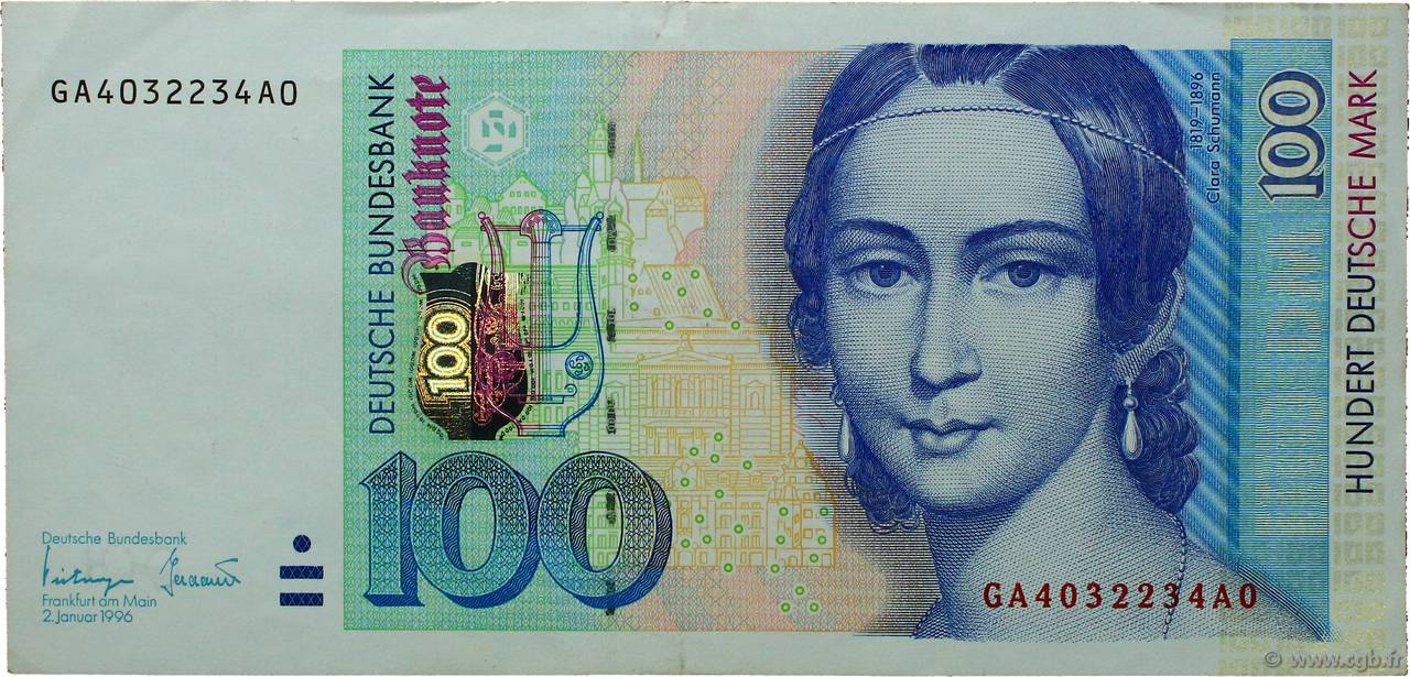 100 Deutsche Mark GERMAN FEDERAL REPUBLIC  1996 P.46 XF