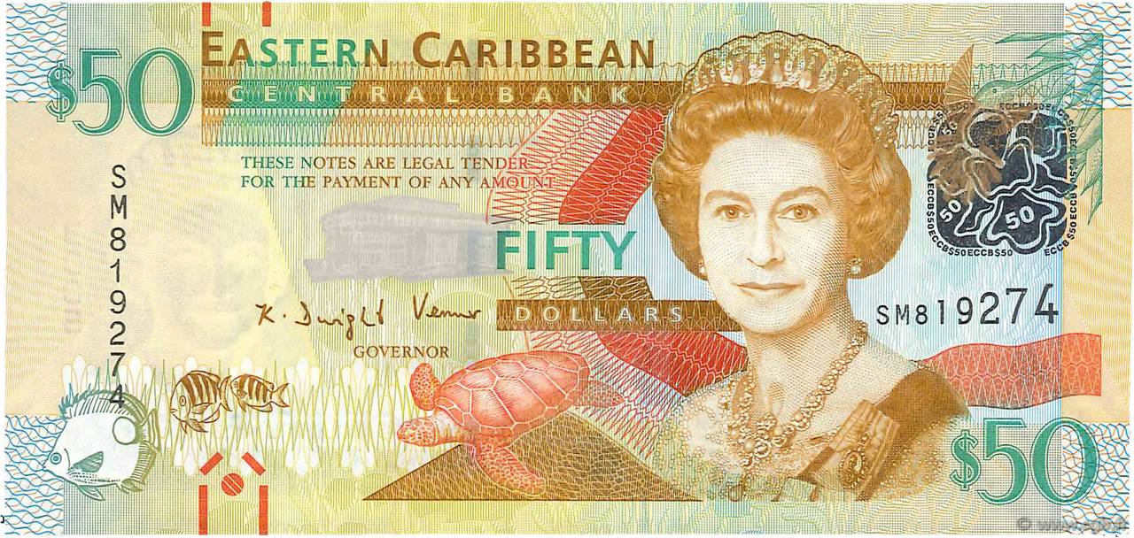 50 Dollars EAST CARIBBEAN STATES  2012 P.54a UNC