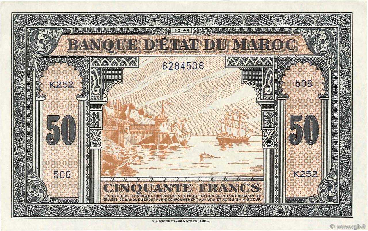 50 Francs MAROCCO  1944 P.26b q.FDC