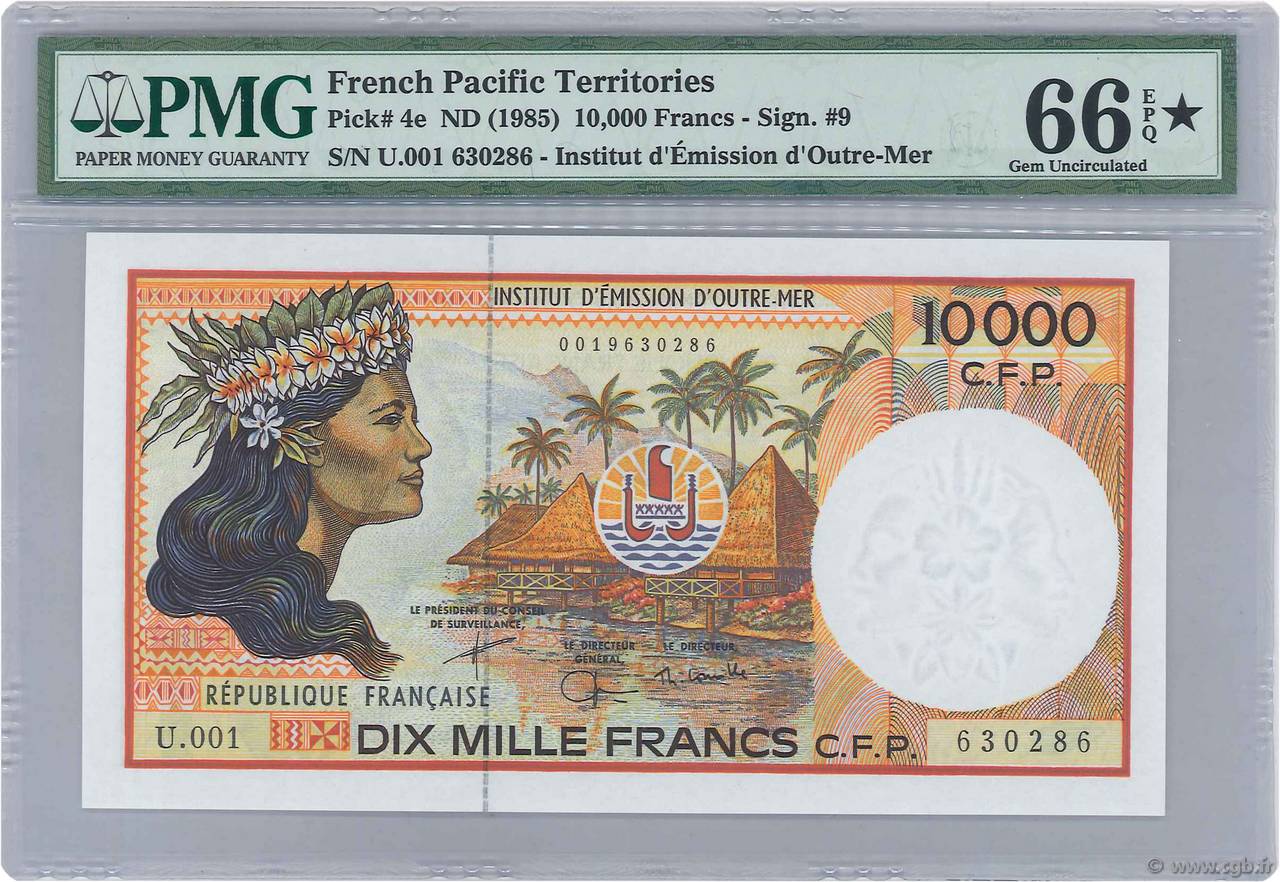 10000 Francs FRENCH PACIFIC TERRITORIES  2002 P.04e fST+