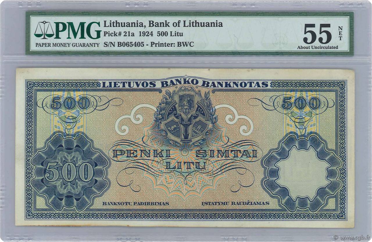 500 Litu LITAUEN  1924 P.21a VZ