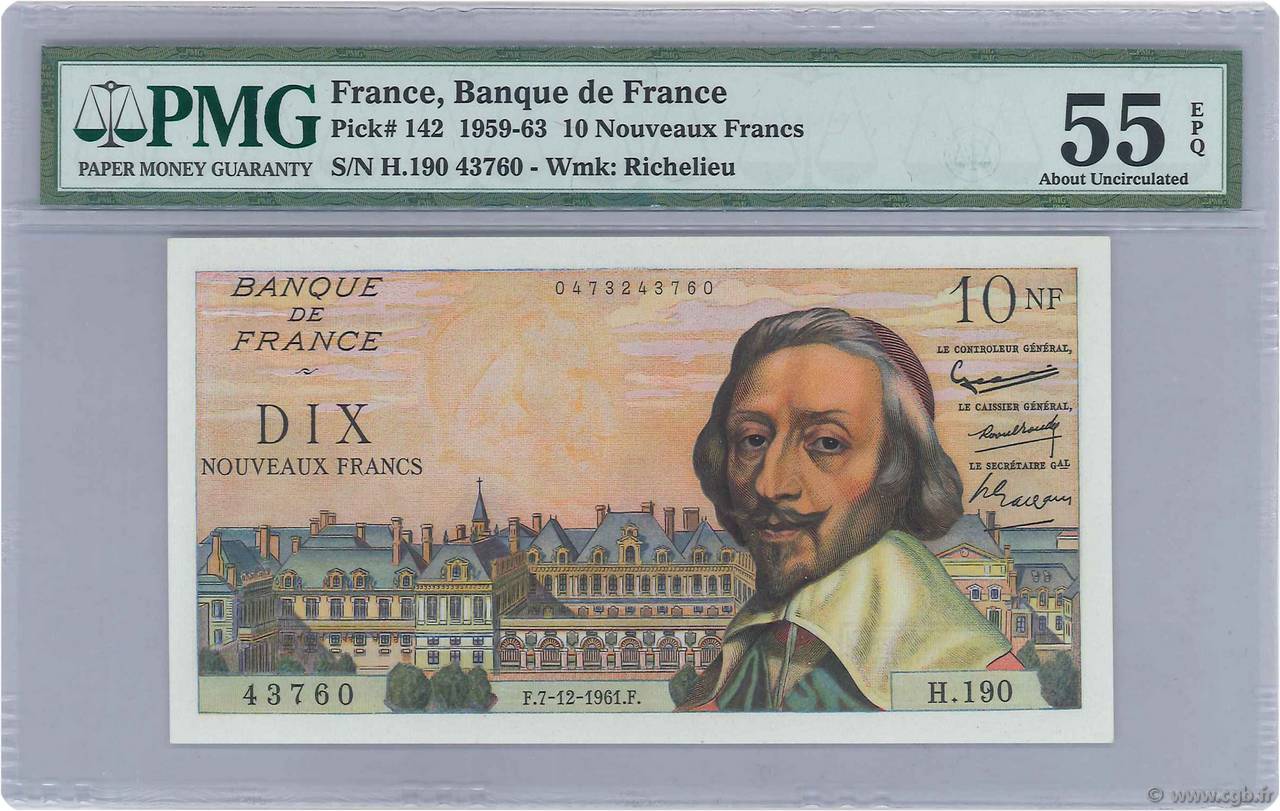 10 Nouveaux Francs RICHELIEU FRANCE  1961 F.57.16 AU