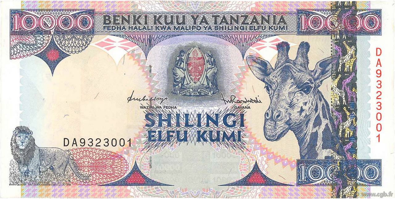 10000 Shillings TANSANIA  1997 P.33 fVZ