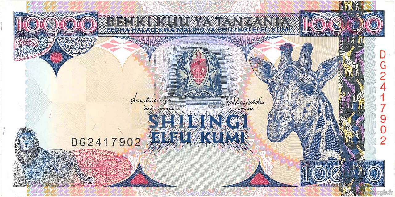 10000 Shillings TANZANIA  1997 P.33 EBC
