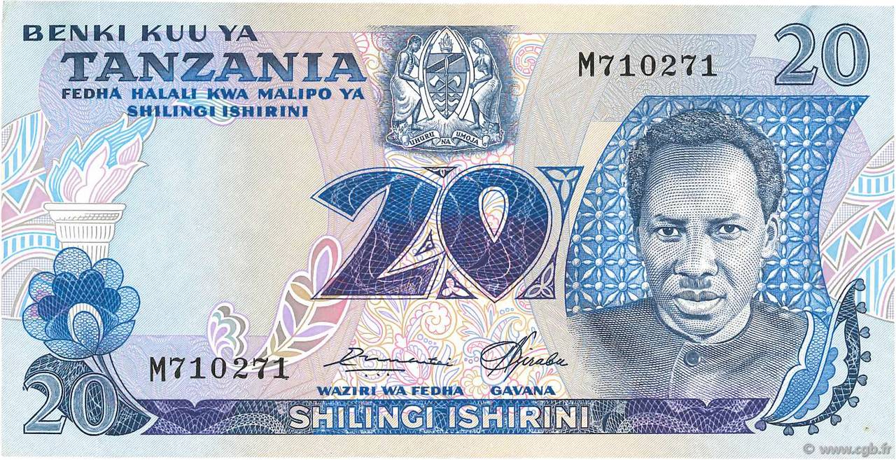 20 Shilingi TANZANIA  1978 P.07a q.SPL