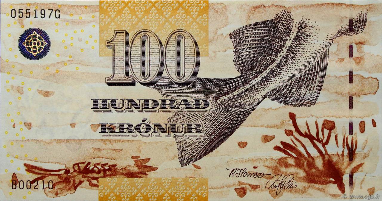 100 Kronur ISLAS FEROE  2002 P.25 FDC