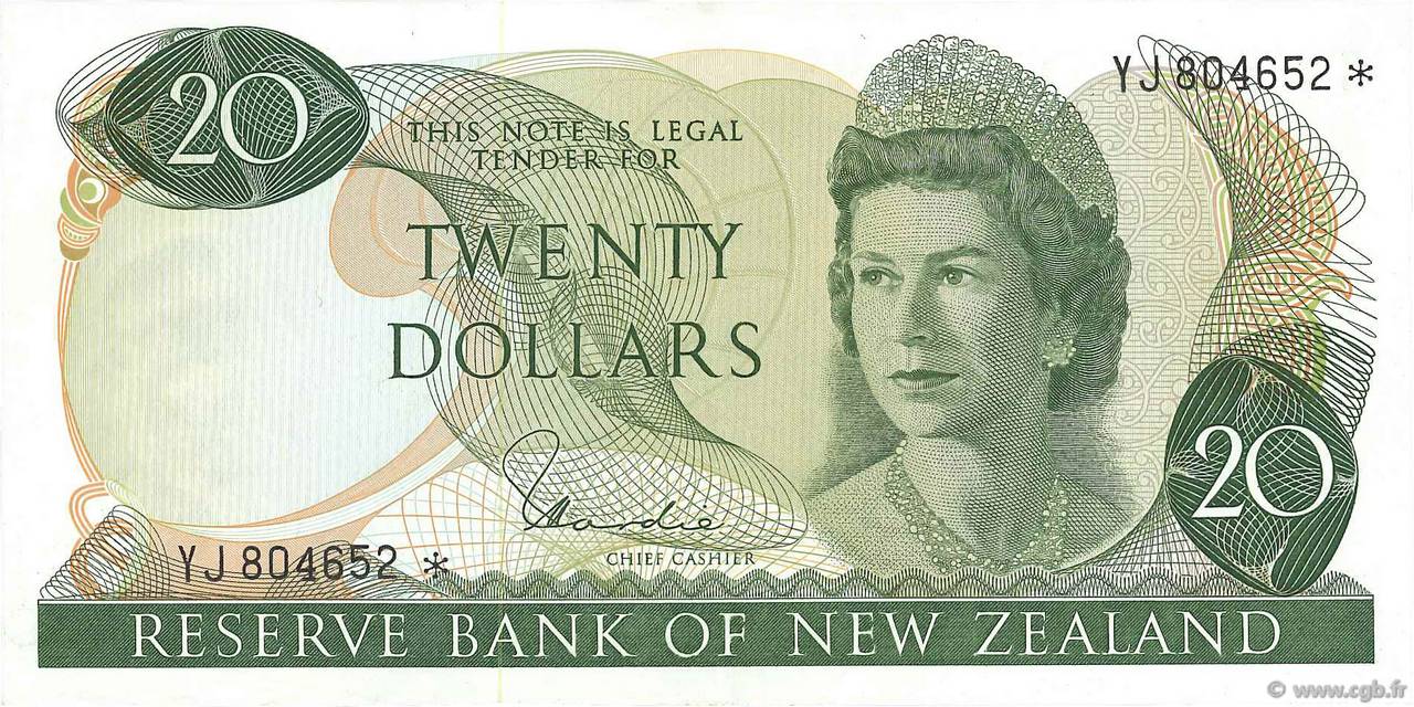 20 Dollars Remplacement NUOVA ZELANDA
  1977 P.167d* q.AU