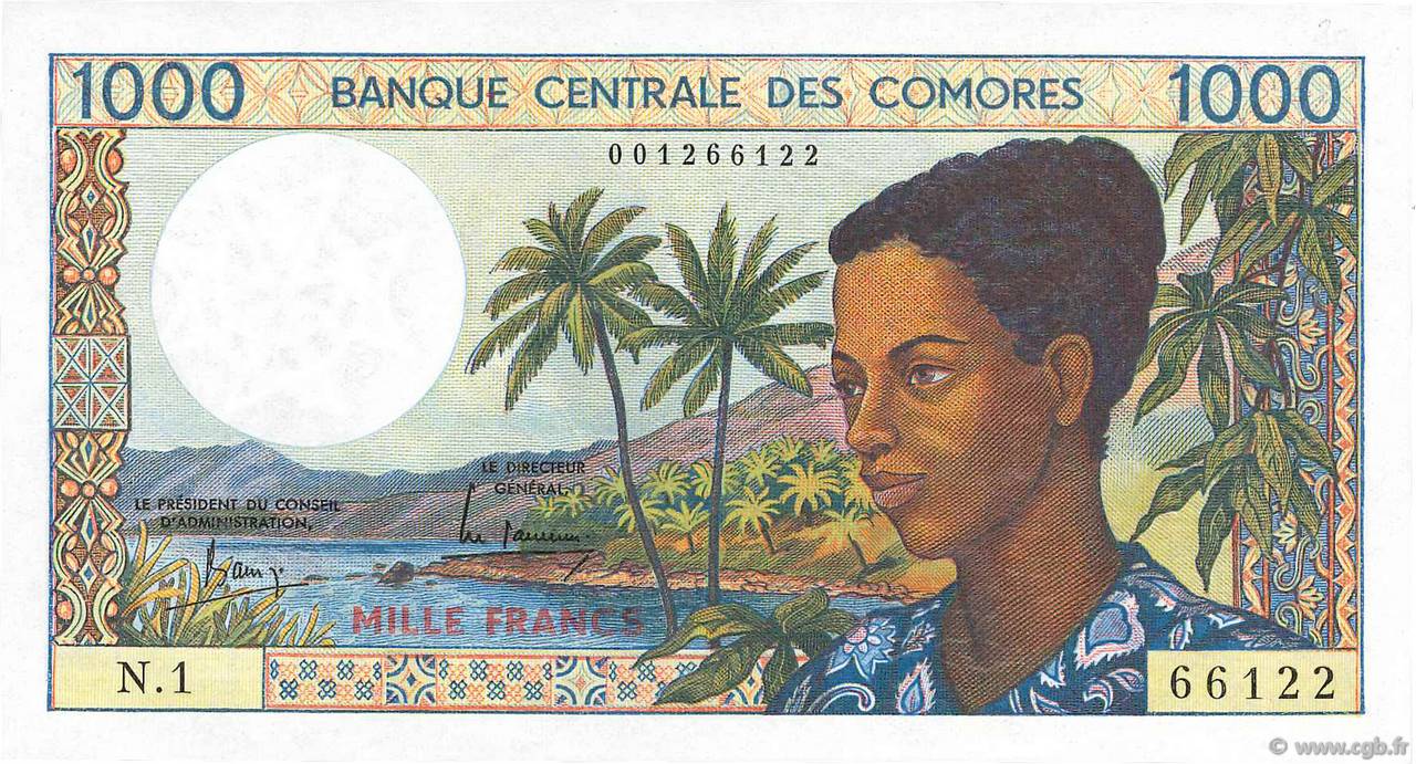 1000 Francs COMORES  1984 P.11a SPL+