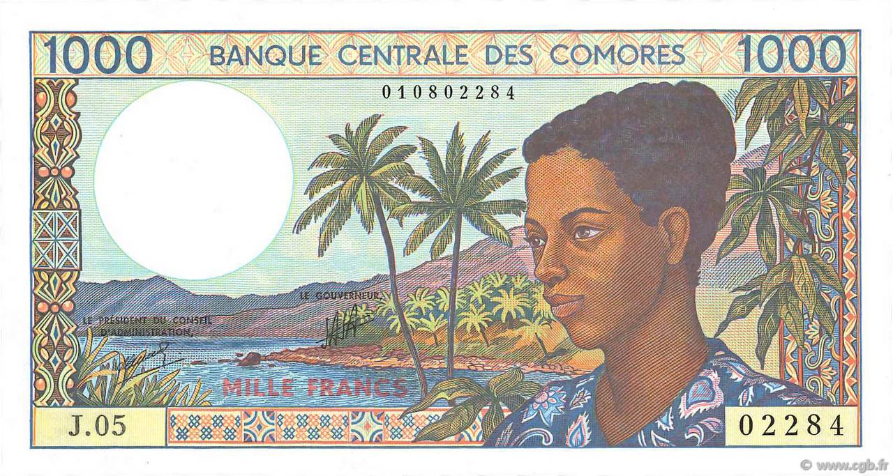 1000 Francs COMORAS  1994 P.11b2 FDC