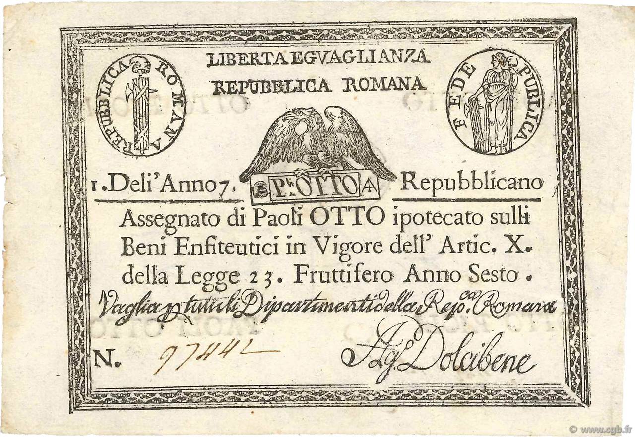8 Paoli ITALIA  1798 PS.538 EBC