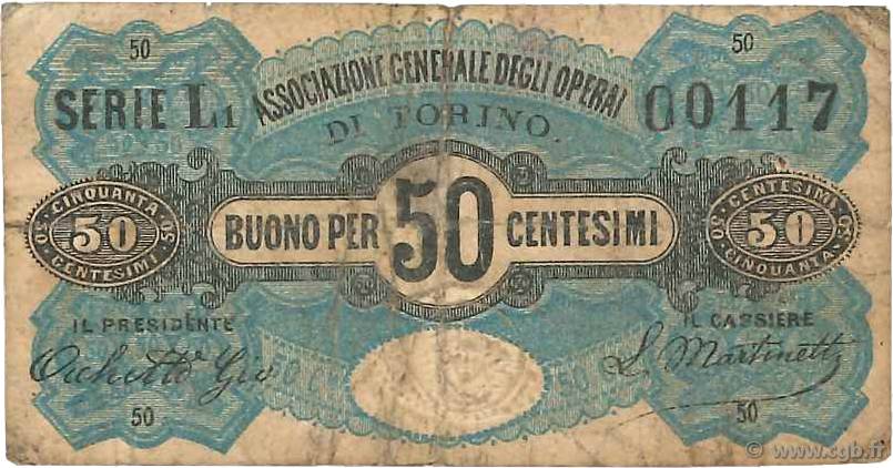 50 Centesimi ITALY  1860 G.942 G
