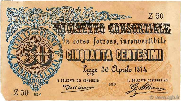 50 Centesimi ITALIEN  1874 P.001 SS