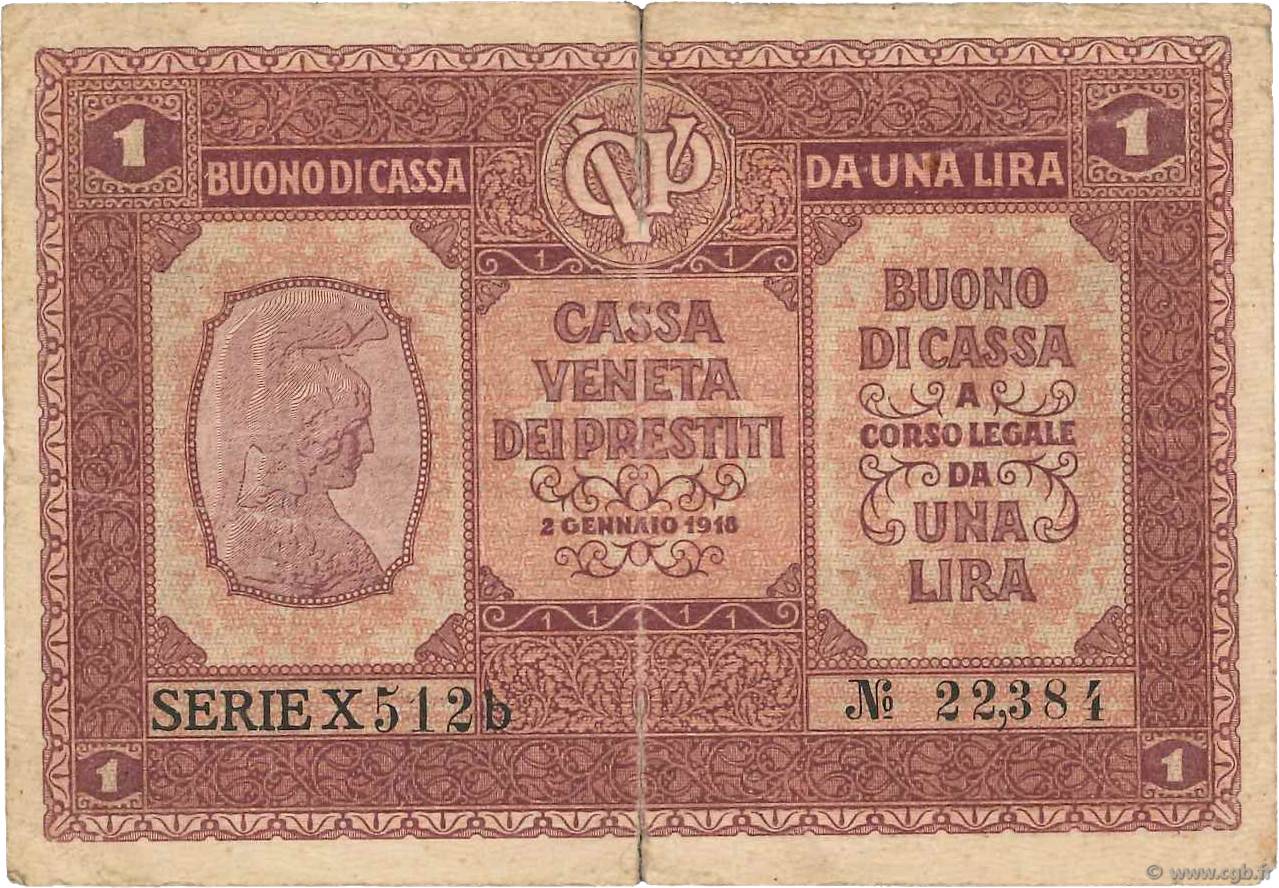 1 Lira ITALIEN  1918 PM.04 S