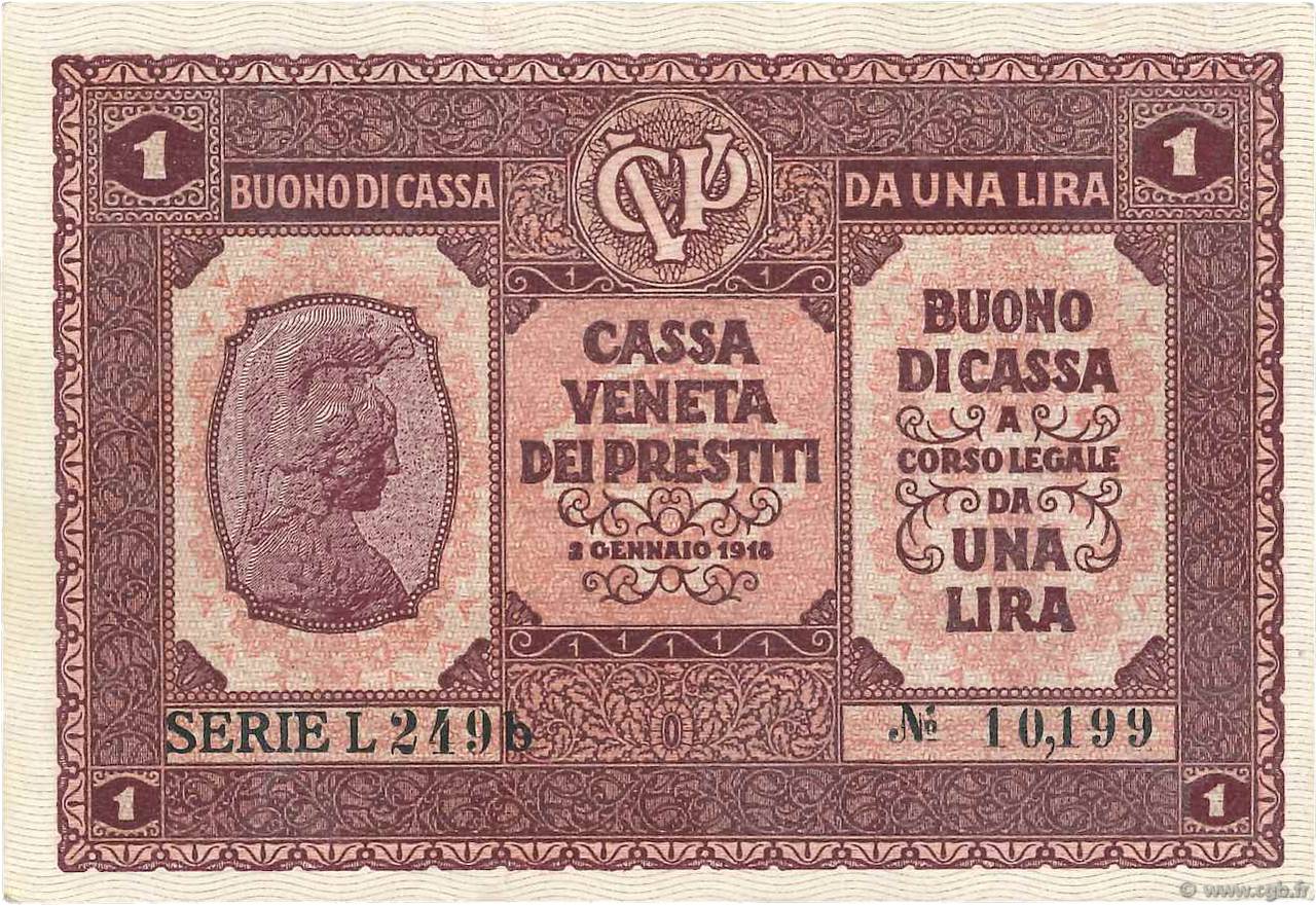 1 Lira ITALY  1918 PM.04 UNC-