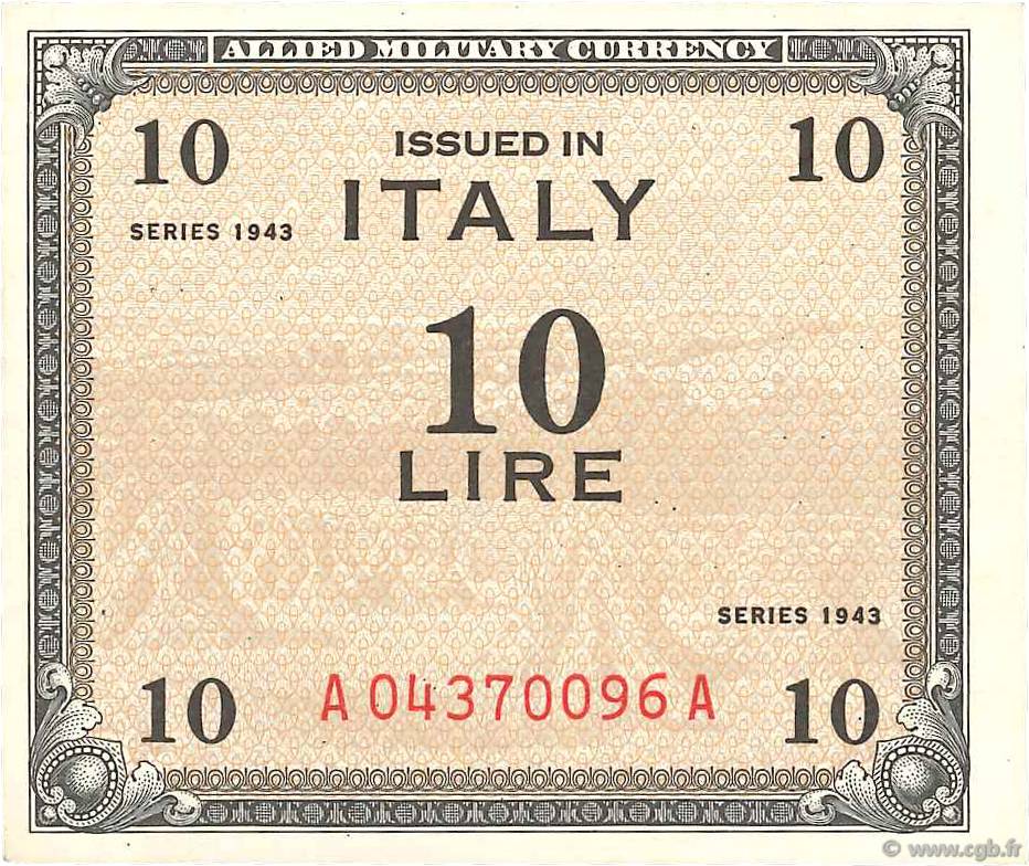 10 Lire ITALIE  1943 PM.13b SPL