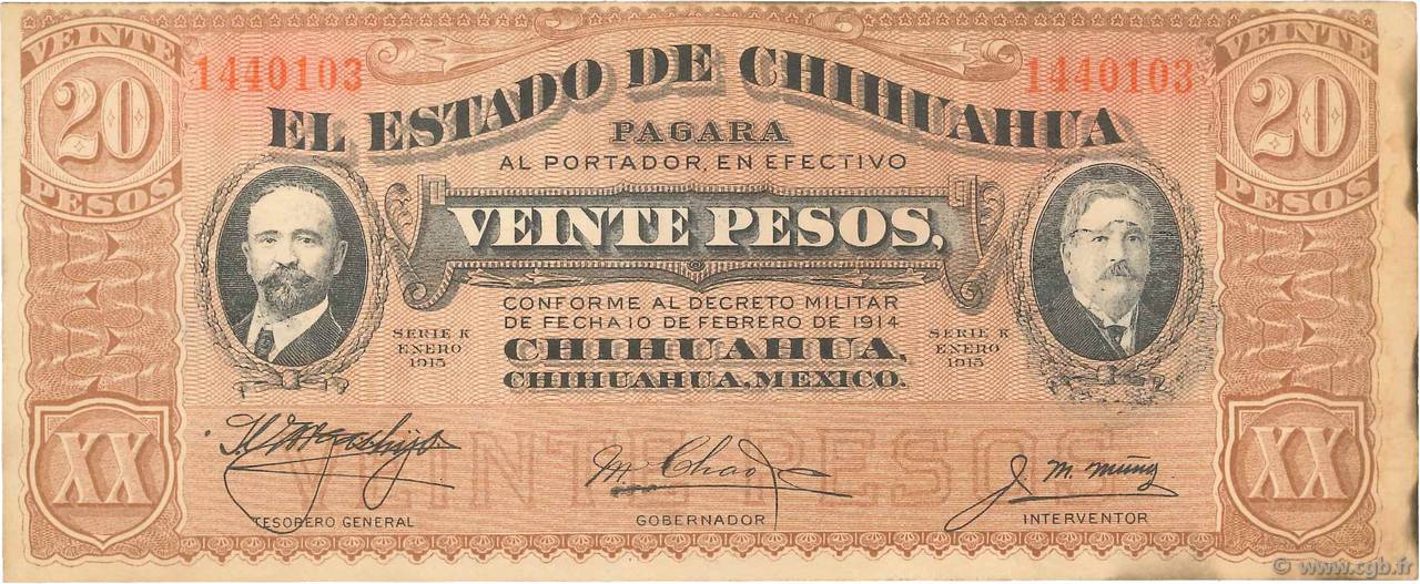 20 Pesos MEXICO  1915 PS.0537b fSS