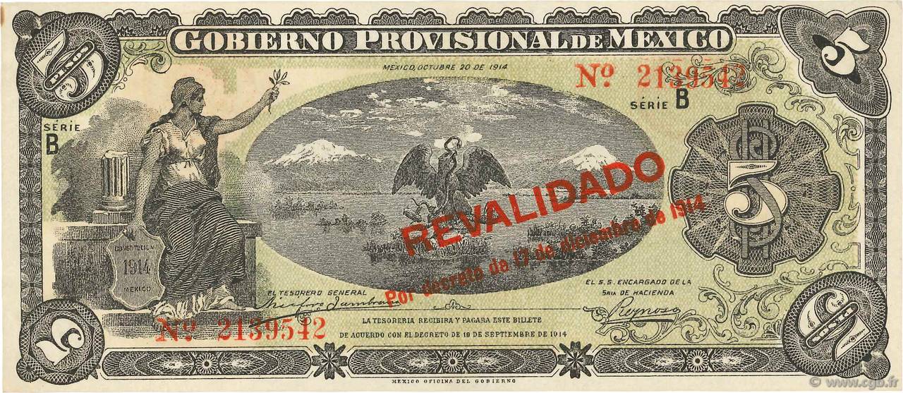 5 Pesos MEXICO  1914 PS.0702b SC