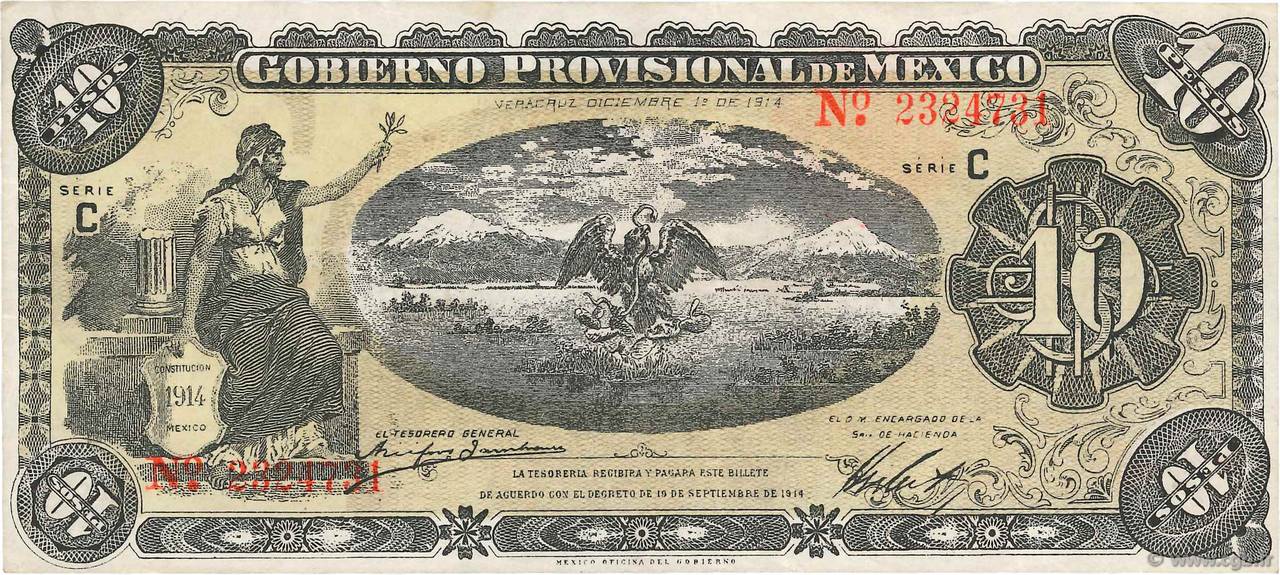 10 Pesos MEXICO Veracruz 1914 PS.1107a SS