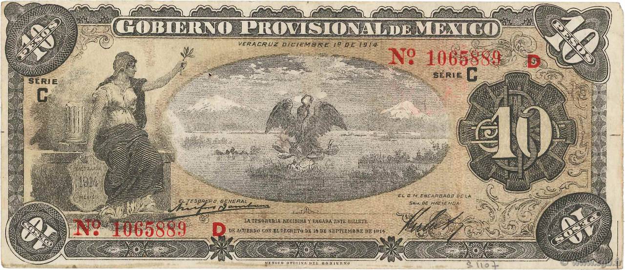 10 Pesos MEXICO Veracruz 1914 PS.1108a SS