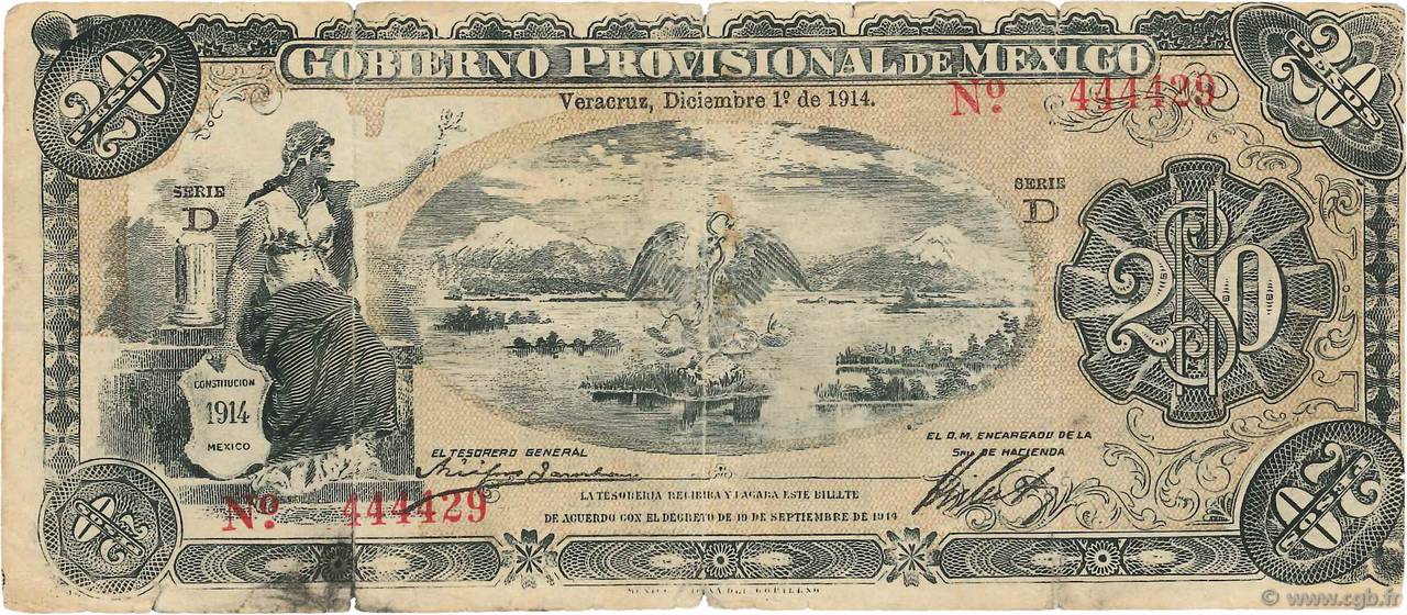 20 Pesos MEXICO Veracruz 1914 PS.1109 BC