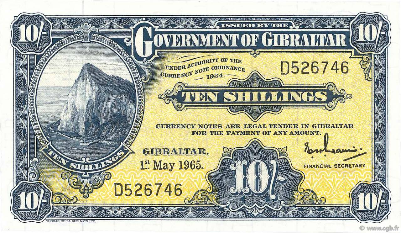10 Shillings GIBILTERRA  1965 P.17 FDC
