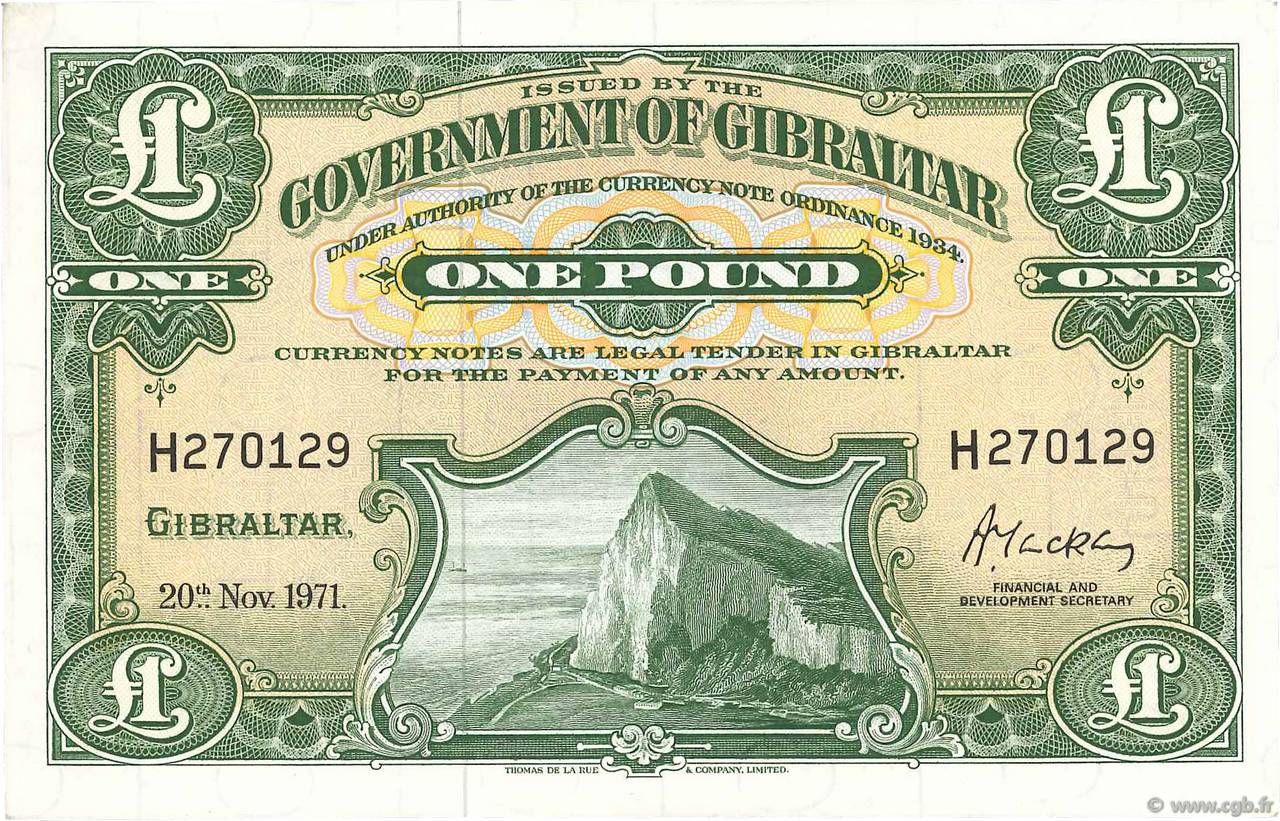 1 Pound GIBRALTAR  1971 P.18b fST