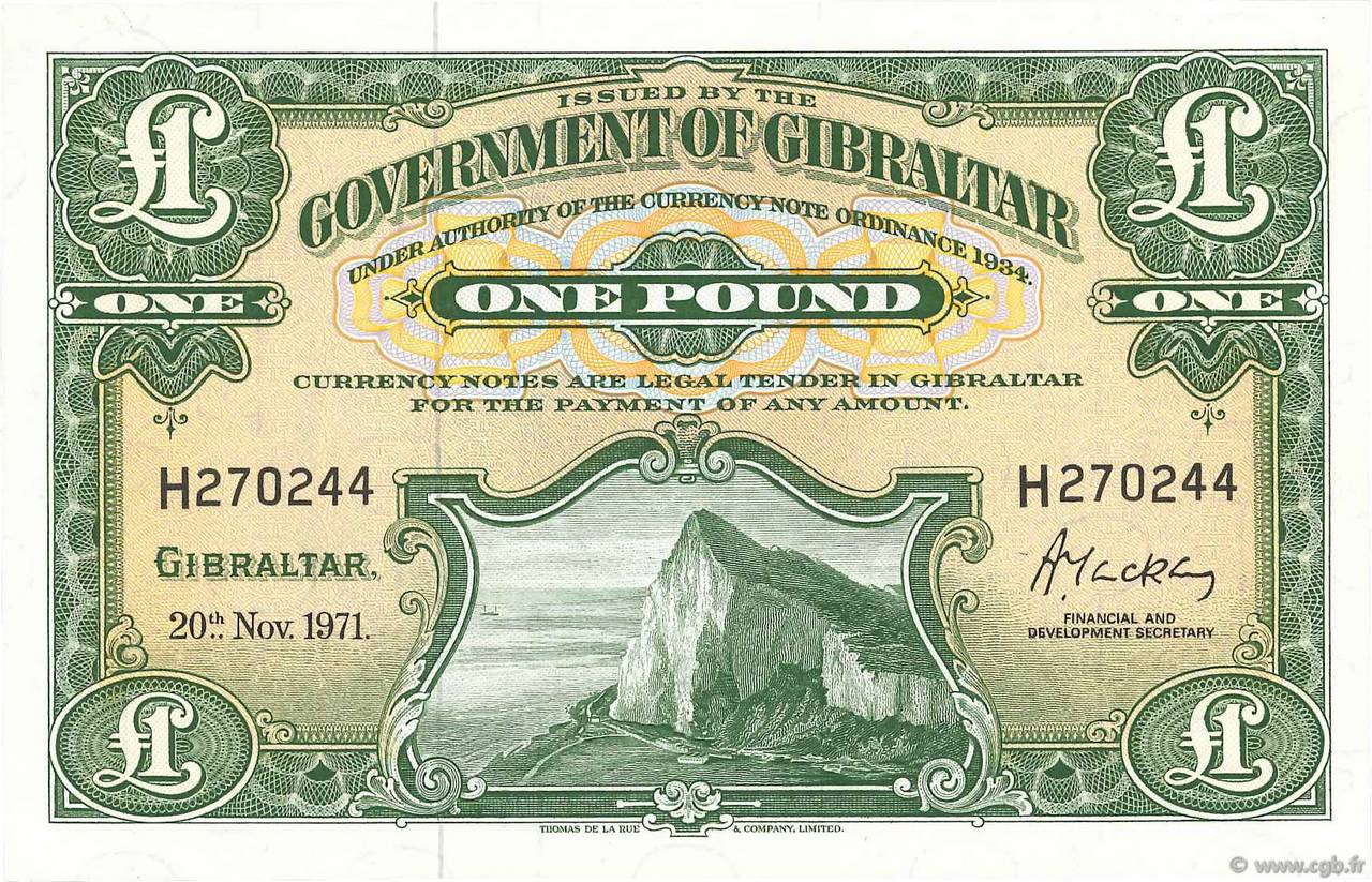 1 Pound GIBRALTAR  1971 P.18b pr.NEUF