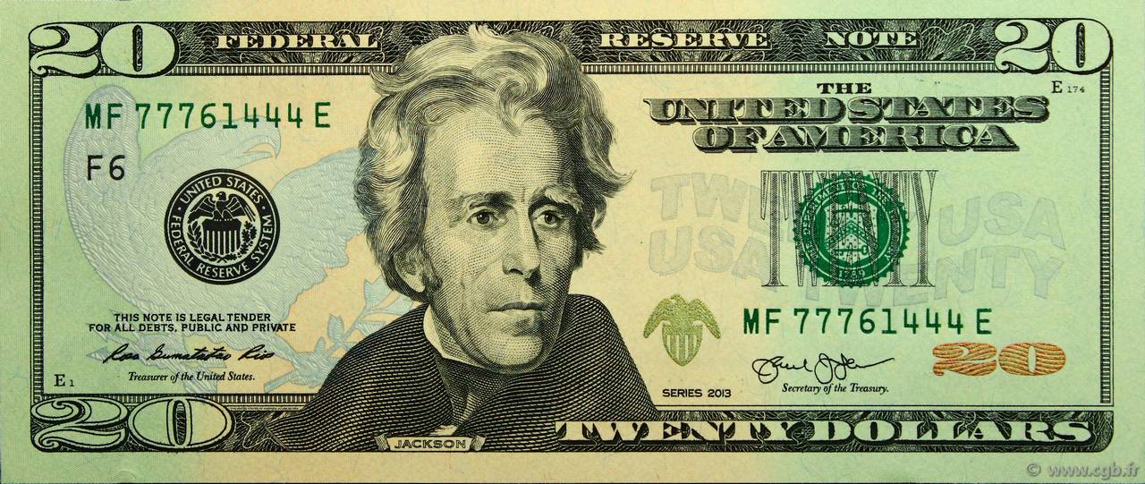 20 Dollars United States Of America Atlanta 2013 P541 B976056 Banknotes