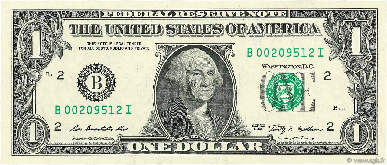 1 Dollar VEREINIGTE STAATEN VON AMERIKA New York 2009 P.530 ST