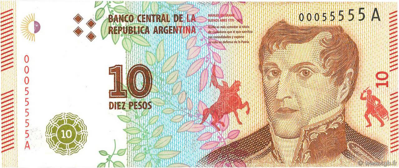 10 Pesos ARGENTINA  2016 P.360 FDC