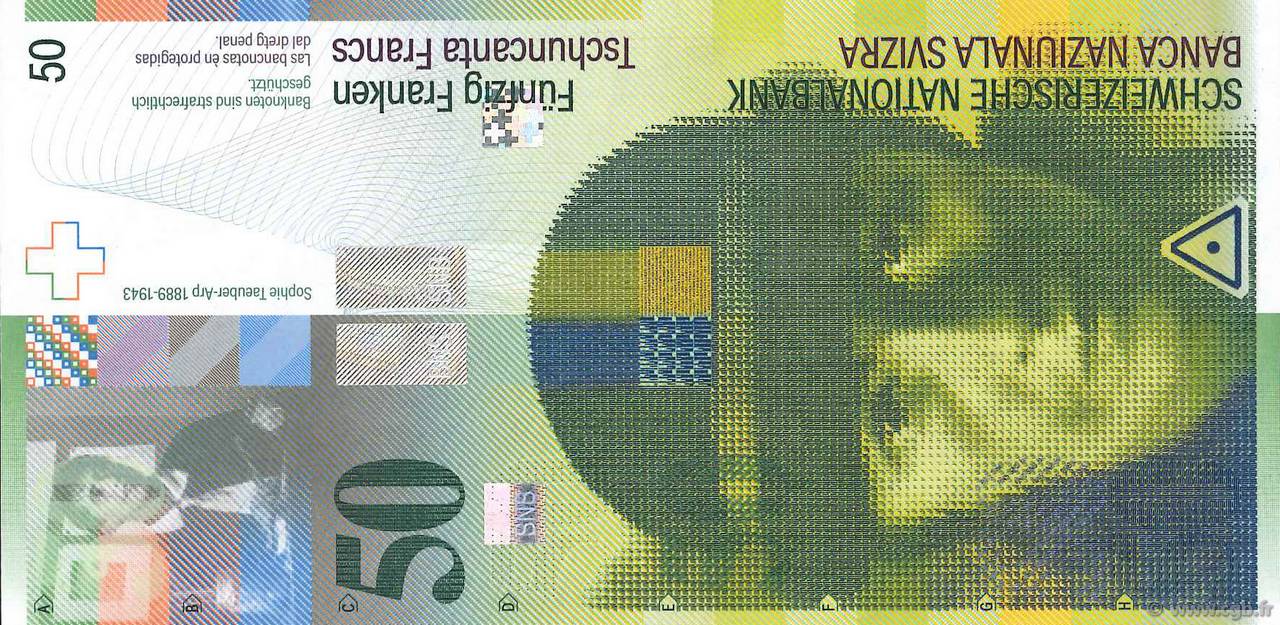 50 Francs SUISSE  2012 P.71e UNC
