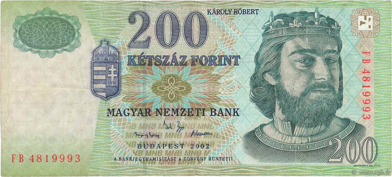 200 Forint UNGARN  2002 P.187b S