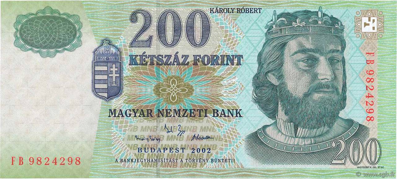 200 Forint HUNGRíA  2002 P.187b FDC